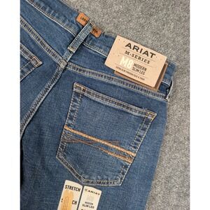 Ariat M8 Modern Slim Leg Jeans Mens 38/30 Med Wash Western Blue Denim NWT